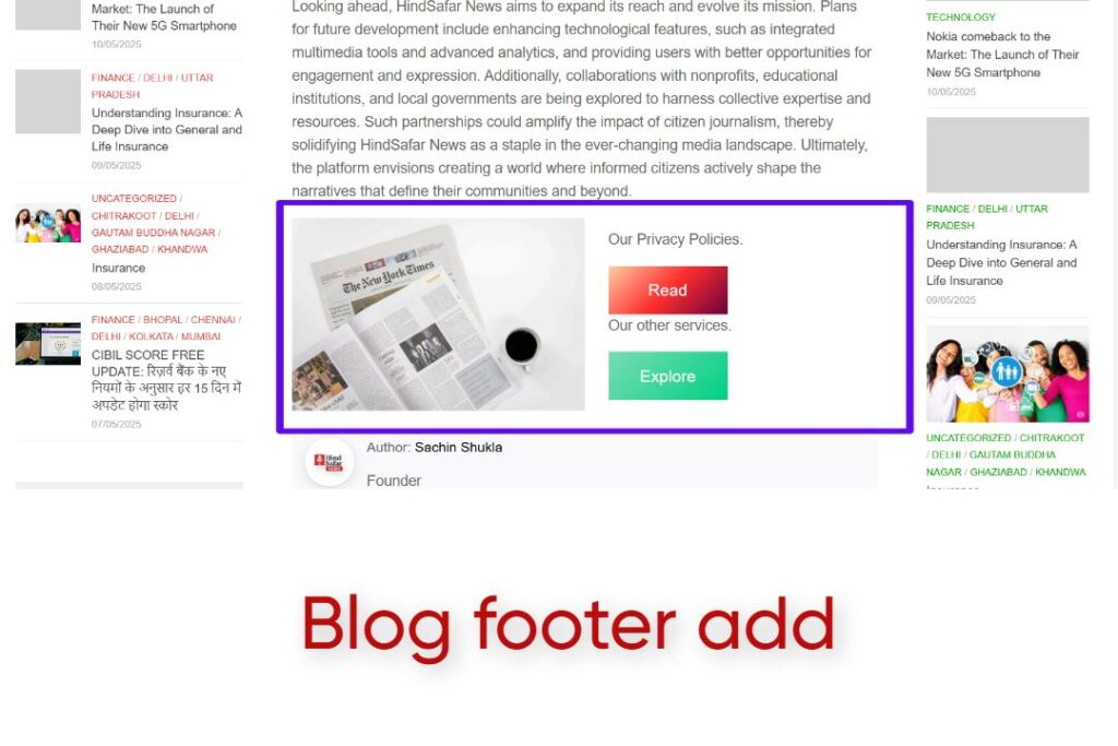 Blog footer add Hindsafar news